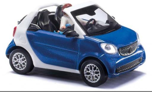 Miniature Smart ForTwo 1/87 Busch Fortwo cabriolet bleu foncé 2015 Smart ForTwo 1/87 Busch Fortwo cabriolet bleu foncé 2015 miniature