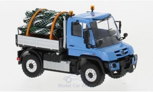 Miniature Mercedes Unimog 1/87 Busch U 430 bleue mit Christbäumen Mercedes Unimog 1/87 Busch U 430 bleue mit Christbäumen miniature