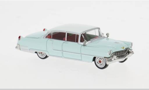 Miniature Cadillac Fleetwood bleue/blanche 1955 1/87 Brekina