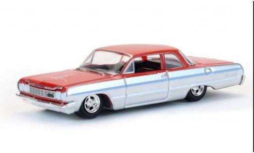 Chevrolet Biscayne 1/64 Greenlight rouge/grise 1964 1:64 miniature