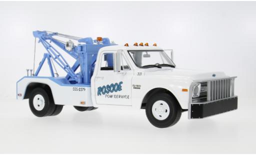 Chevrolet C-30 1/18 Greenlight Dually Wrecker blanche 1969 Roscoe Tow Service 1:18 miniature