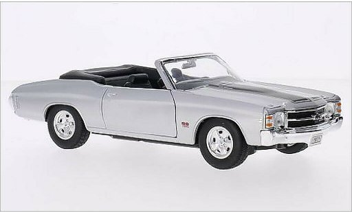 Chevrolet Chevelle Convertible 1/24 Welly SS 454 Cabriolet grise/noire 1971 miniature