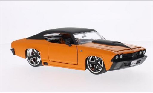 Chevrolet Chevelle tuning 1/24 Jada Toys SS orange/mat-noire 1969 miniature