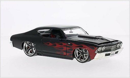 Chevrolet Chevelle tuning 1/24 Jada Toys SS noire/rouge 1969 miniature