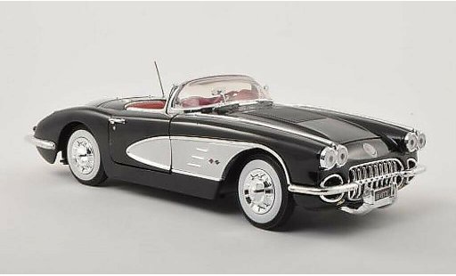 Chevrolet Corvette Convertible 1/18 Motormax C1 C1 noire/grise 1958 miniature