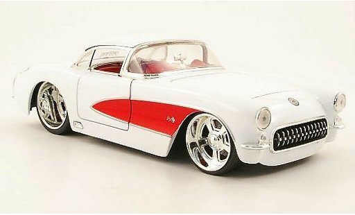 Chevrolet Corvette tuning 1/24 Jada Toys C1 (C1) blanche/rouge 1957 miniature