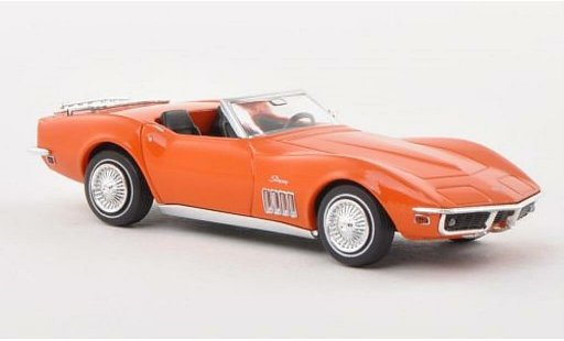 Chevrolet Corvette Convertible 1/87 Brekina C3 Cabrio orange avec Gepacktrager miniature