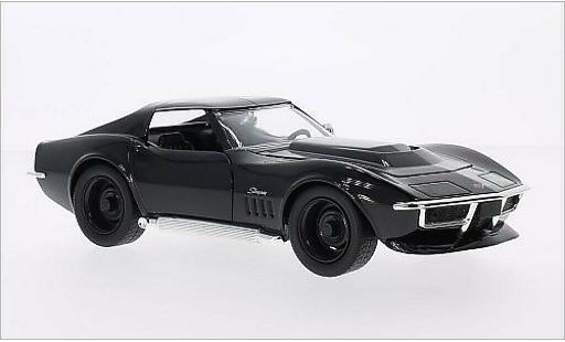Chevrolet Corvette Stingray 1/24 Jada Toys C3 noire 1969 miniature