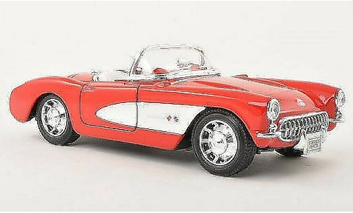Chevrolet Corvette Convertible 1/24 Welly C1 Cabriolet rouge 1957 miniature
