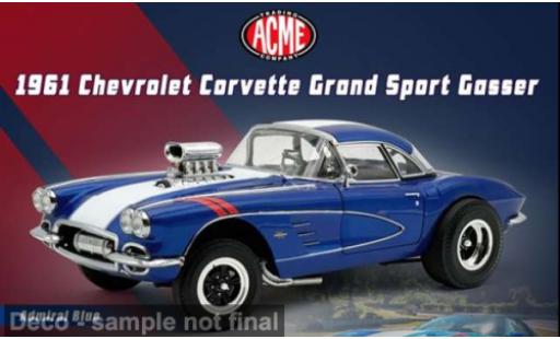Chevrolet Corvette 1/18 ACME Grand Sport Gasser bleue/blanche 1961 1:18 miniature