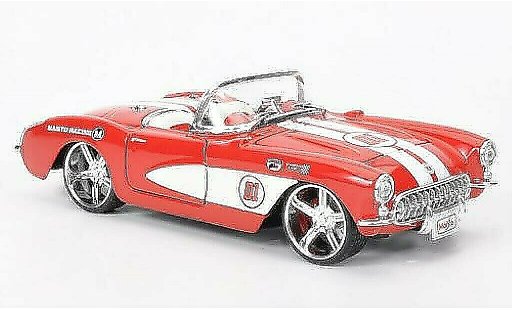 Chevrolet Corvette Convertible 1/24 Maisto C1 rouge /blanche 1957 miniature