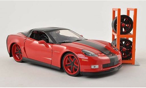 Chevrolet Corvette tuning 1/24 Jada Toys C6 rouge/noire 2006 miniature