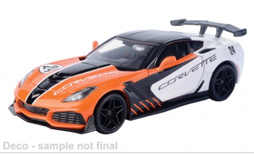 Chevrolet Corvette 1/24 Motormax ZR1 orange/noire 2019 1:24 miniature