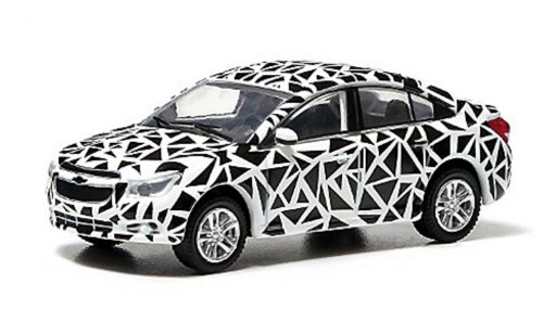 Chevrolet Cruze Sedan 1/64 Greenlight blanche/noire 2013 miniature