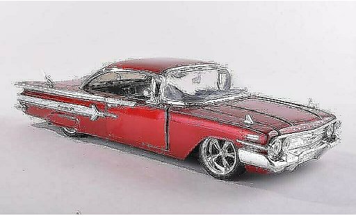 Chevrolet Impala Sedan 1/24 Jada Toys rouge 1960 miniature