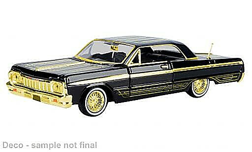 Chevrolet Impala 1/24 Motormax noire/gold 1964 1:24 miniature