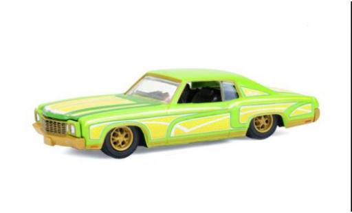 Chevrolet Monte Carlo 1/64 Greenlight Lowrider jaune/verte 1970 1:64 miniature