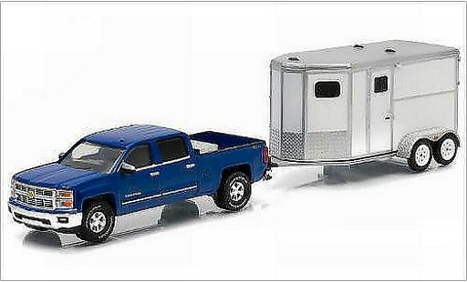 Chevrolet Silverado pickup 1/64 Greenlight 1500 LTZ metallise bleu 2015 miniature