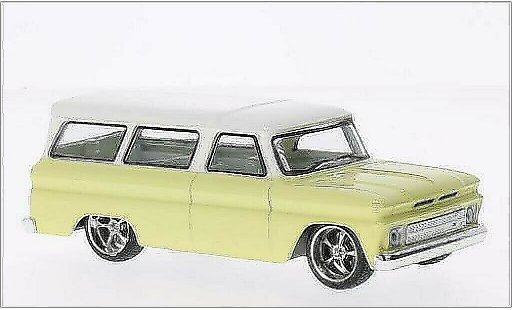 Chevrolet Suburban tuning 1/43 Greenlight jaune/blanche 1966 miniature