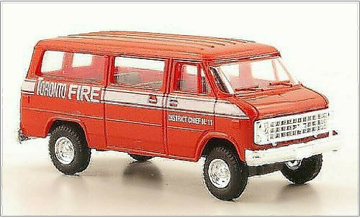 Chevrolet Van pompiers 1/87 Trident Toronto Fire Service miniature