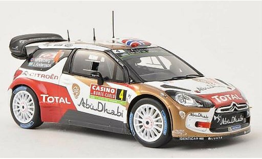 DS Automobiles DS3 Berline 1/43 Spark No.4 Citroen Total Abu Dhabi WRT Rally Monte Carlo 2014 /J.Andersson miniature