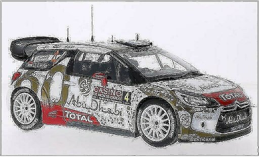 DS Automobiles DS3 WRC 1/18 Norev No.4 Abu Dhabi Rallye Monte-Carlo 2015 /D.Elena miniature