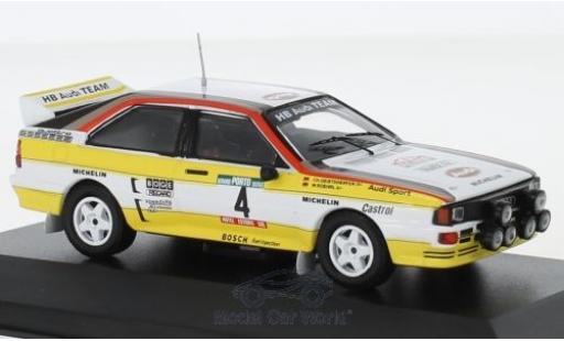 Miniature Audi Quattro 1/43 CMR quattro A2 No.4 HB Team HB Rallye WM Rallye Portugal 1984 mit Decals W.Röhrl/C.Geistdörfer Audi Quattro 1/43 CMR quattro A2 No.4 HB Team HB Rallye WM Rallye Portugal 1984 mit Decals W.Röhrl/C.Geistdörfer miniature