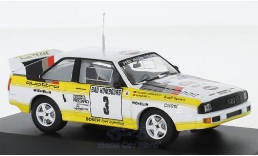 Miniature Audi Sport Quattro 1/43 CMR Sport quattro No.3 HB Team HB Rallye WM Rallye Monte Carlo 1985 mit Decals W.Röhrl/C.Geistdörfer Audi Sport Quattro 1/43 CMR Sport quattro No.3 HB Team HB Rallye WM Rallye Monte Carlo 1985 mit Decals W.Röhrl/C.Geistdörfer miniature