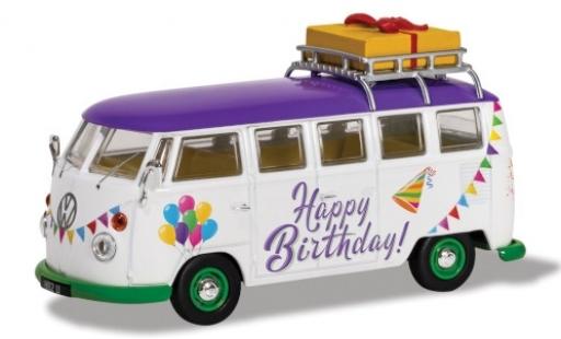 Miniature Volkswagen T1 1/43 Corgi Camper blanche/Dekor RHD Happy Birthday Volkswagen T1 1/43 Corgi Camper blanche/Dekor RHD Happy Birthday miniature