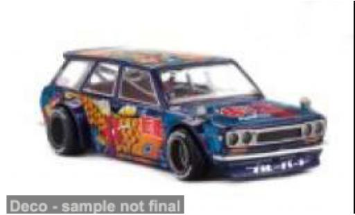 Datsun 510 1/64 Mini GT Wagon KOI V1 bleue/Dekor 1969 1:64 miniature