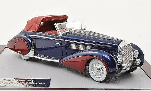 Delage D8-120 Cabriolet 1/43 Chromes Grand Luxe Chapron bleu/rouge 1946 miniature