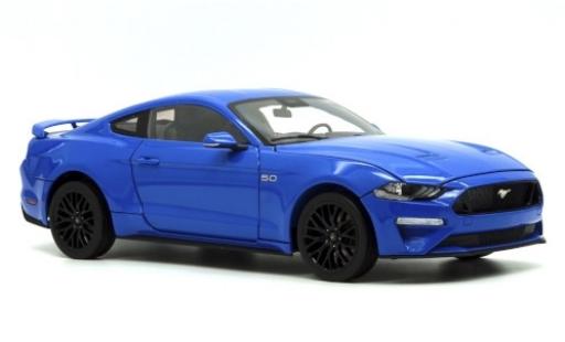 Miniature Ford Mustang 1/18 Diecast Masters GT 5.0 metallise bleue 2019 Ford Mustang 1/18 Diecast Masters GT 5.0 metallise bleue 2019 miniature