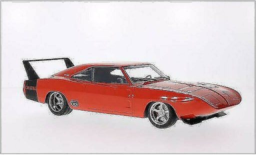 Dodge Charger Daytona 1/18 Greenlight Custom rouge/mat-noire 1969 miniature