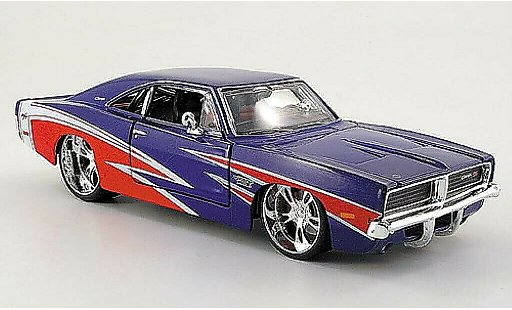 Dodge Charger tuning 1/24 Maisto R/T bleu/rouge Tuningversion 1969 miniature