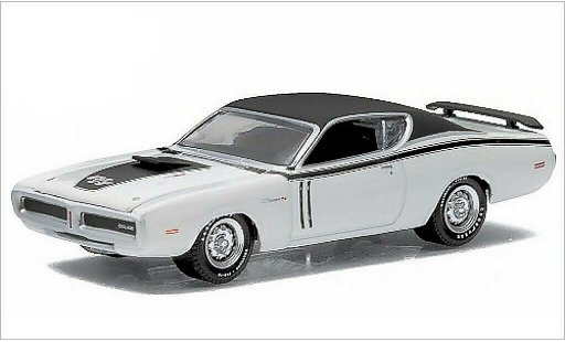 Dodge Charger R/T 1/64 Greenlight blanche/mat-noire 1971 miniature