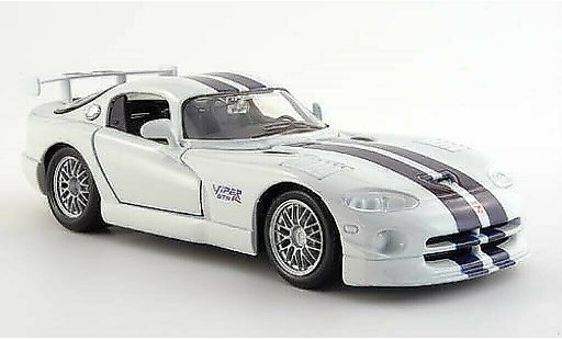 Dodge Viper Roadster 1/24 Maisto GT 2 blanche avec bleuen bandes miniature
