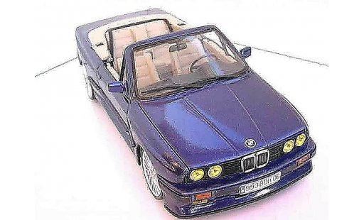 Bmw 325 Cabriolet 1/18 Autoart E30 i e30 bleu metallized swap moteur m3 interieur cuir beige miniature