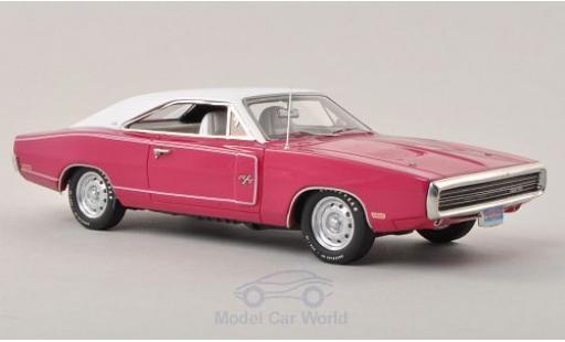 Miniature Dodge Charger 1970 1/43 Ertl R/T rose/blanche 1970 Dodge Charger 1970 1/43 Ertl R/T rose/blanche 1970 miniature