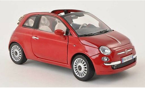Fiat 500 C 1/18 Motormax Cabrio rouge miniature