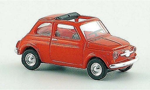 Fiat 500 F 1/87 Busch rouge avec geoffnetem toit pliant 1965 miniature