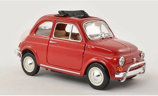Fiat 500 L 1/24 Burago rouge geoffnetes toit pliant 1968 miniature