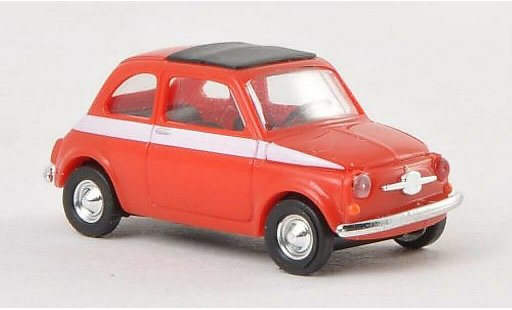 Fiat 500 Sport 1/87 Busch rouge/blanche 1965 miniature