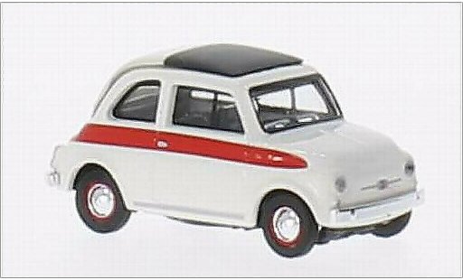Fiat 500 Sport 1/87 Schuco blanche/rouge miniature