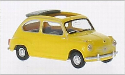 Fiat 600 Berlina 1/87 Wiking jaune miniature