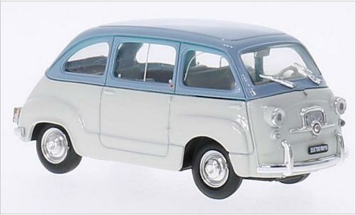 Fiat 600 Multipla 1/43 Brumm D grise/bleu 1960 miniature
