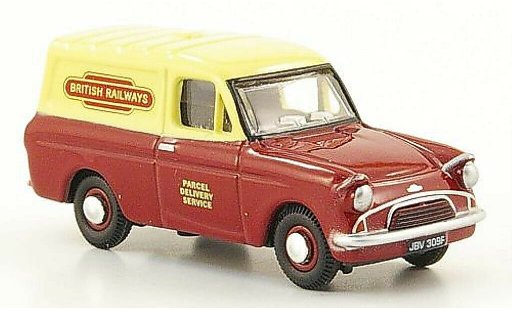 Ford Anglia Van 1/76 Oxford Fourgon British Rail rouge/beige miniature