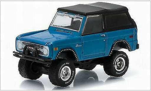 Ford Bronco Wagon 1/64 Greenlight metallise bleu 1975 miniature