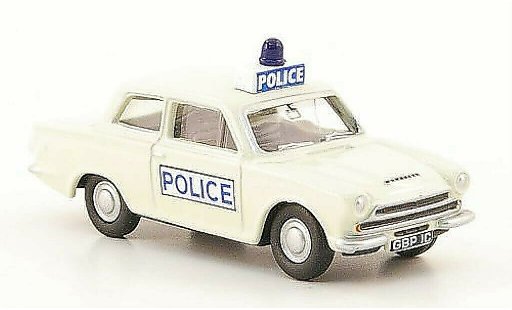 Ford Cortina Police 1/76 Oxford MKI blanche miniature
