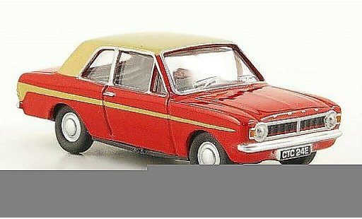 Ford Cortina MK2 1/76 Oxford MKII rouge/gold miniature