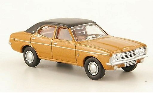 Ford Cortina GXL 1/76 Oxford MkIII marron/noire miniature